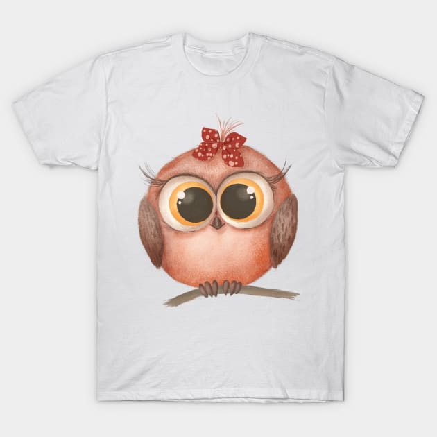 Little Owl T-Shirt by Raluca Mateescu